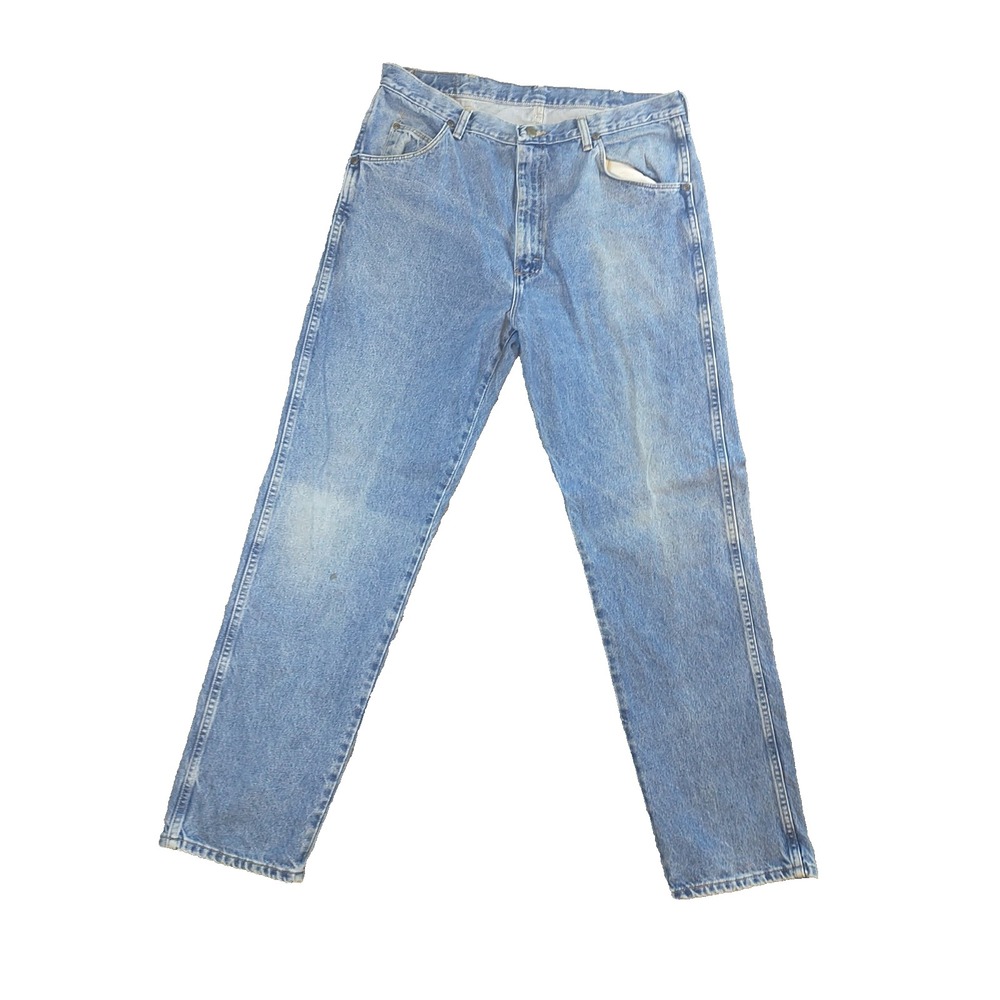 Wrangler 94501DS Mens Straight Leg Jeans Light Wash Blue Denim 34x32